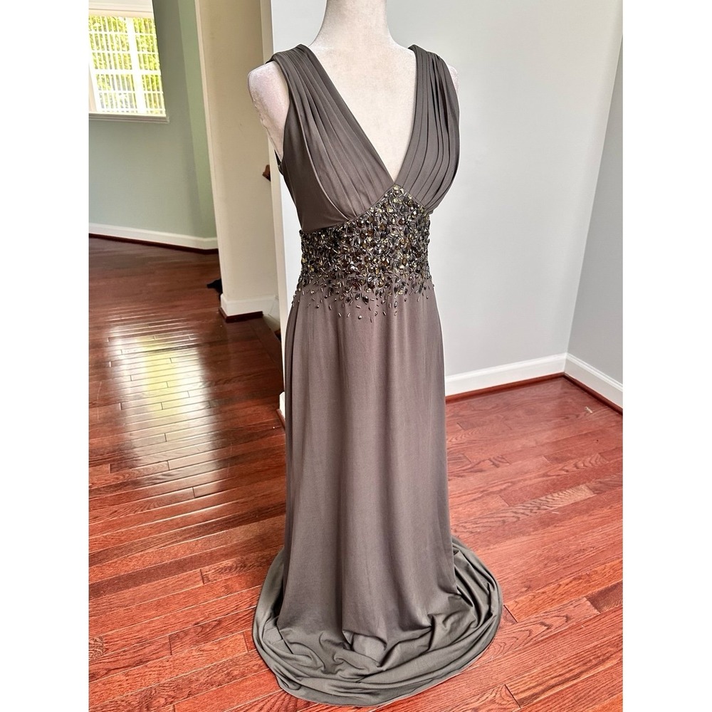 JS Boutique Beaded Embellished Feminine Ethereal Goddess Gown Dress Size 10 - Picture 2 of 12
